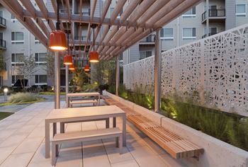 Seating area at Fort Totten Square, Washington, 20011